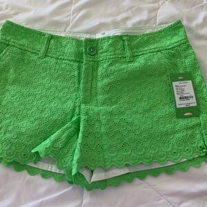 Lilly Pulitzer New Green Sweet Floral Eyelet Walsh Short Size 2